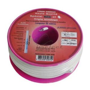 CABLE COAXIAL ANTENNE TV et SAT de 25M